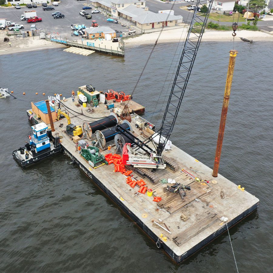 Kerite conductor on a barge for subsea install