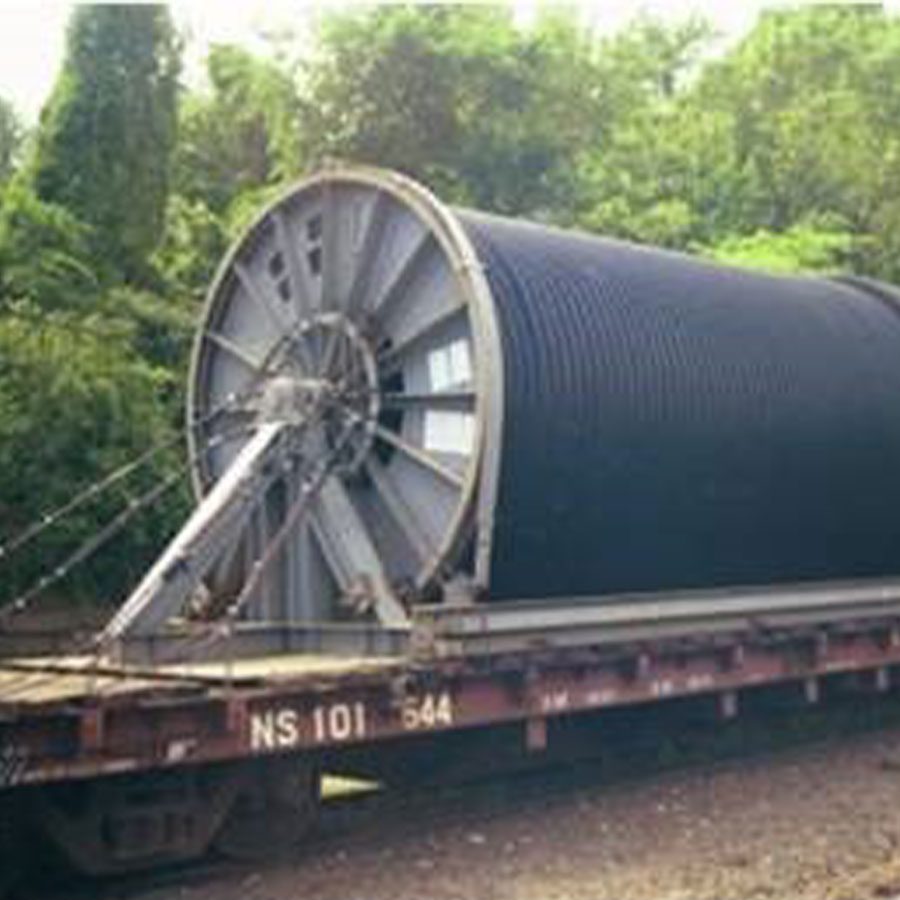 Underground cable on a giant reel