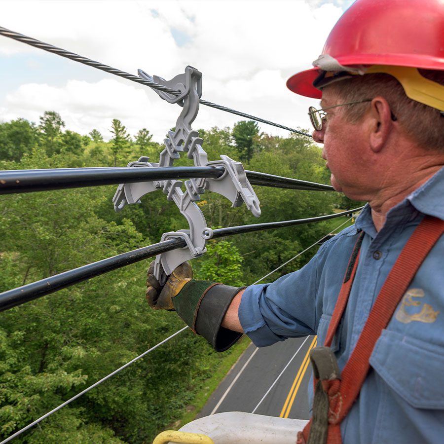 Man installing a spacer