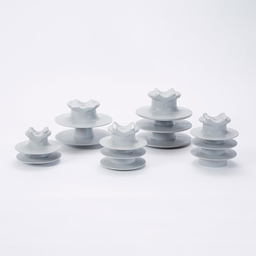 Group shot of tie top insulators